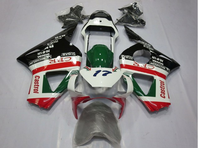Comprare Carene Moto Honda CBR954RR 2002-2003 - Bianco Rosso Verde Nero Lucido CRR Castrol