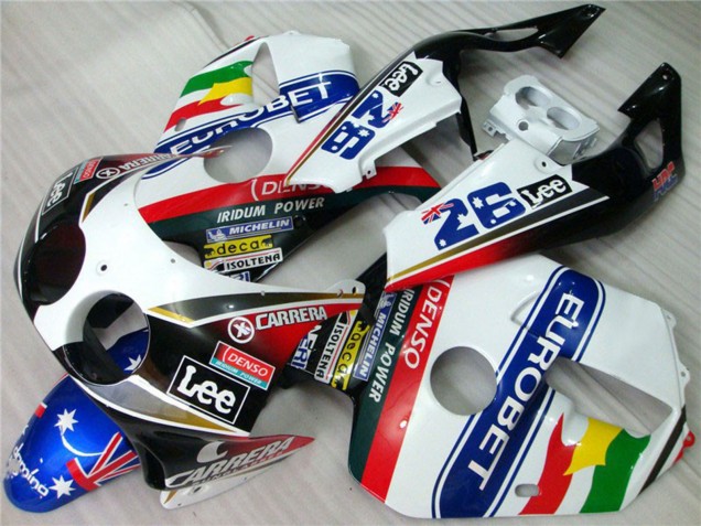 Comprare Carene Moto Honda CBR250RR 1990-1998 - Bianco Blu Rosso Giallo Verde Carrera EuroBet Lee