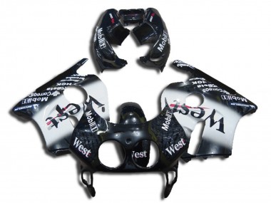 Comprare Carene Moto Honda CBR250RR 1990-1998 - Nero Lucido Bianco West