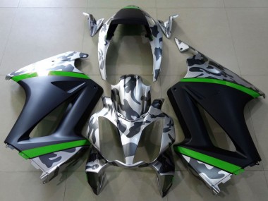 Comprare Carene Moto Honda VFR 800 2002-2013 - Grigio Camouflage Verde Nero Opaco