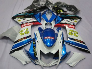 Comprare Carene Moto Suzuki GSXR 1000 2007-2008 - Bianco Blu Rosso Nero Motul 22