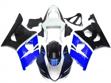 Comprare Carene Moto Suzuki GSXR 1000 2003-2004 - Bianco Blu Nero Lucido