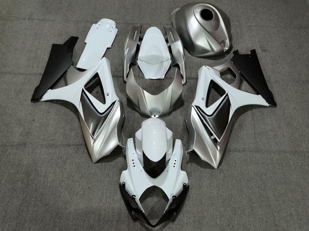 Comprare Carene Moto Suzuki GSXR 1000 2007-2008 - Bianco Argento Nero