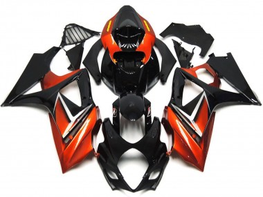 Comprare Carene Moto Suzuki GSXR 1000 2007-2008 - Nero Lucido Arancia