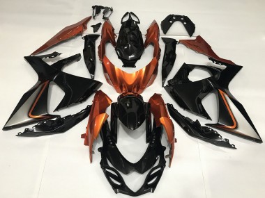 Comprare Carene Moto Suzuki GSXR 1000 2009-2016 - Nero Lucido Shiny Arancia