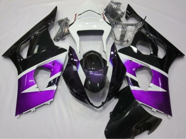 Comprare Carene Moto Suzuki GSXR 1000 2003-2004 - Viola Bianco Nero Lucido