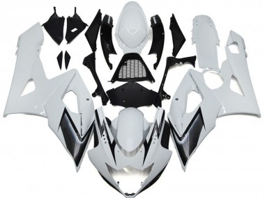 Comprare Carene Moto Suzuki GSXR 1000 2005-2006 - Lucido Bianco Argento Nero