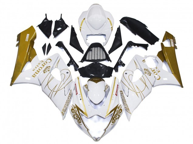 Comprare Carene Moto Suzuki GSXR 1000 2005-2006 - Bianco Oro Corona