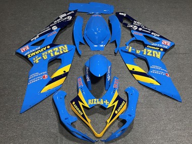 Comprare Carene Moto Suzuki GSXR 1000 2005-2006 - Blu Giallo Nero Rizla