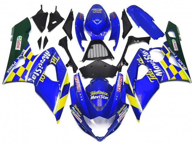 Comprare Carene Moto Suzuki GSXR 1000 2005-2006 - Blu Giallo Verde MoviStar Castrol