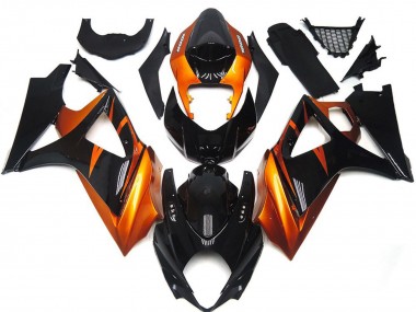 Comprare Carene Moto Suzuki GSXR 1000 2007-2008 - Arancia Nero Lucido