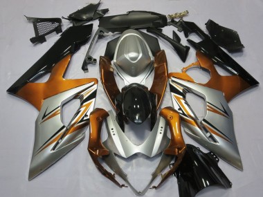 Comprare Carene Moto Suzuki GSXR 1000 2005-2006 - Arancia Argento Nero Lucido