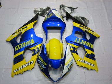 Comprare Carene Moto Suzuki GSXR 1000 2003-2004 - Blu Giallo Nero Pirelli