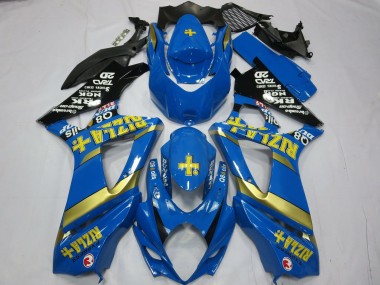 Comprare Carene Moto Suzuki GSXR 1000 2007-2008 - Blu Oro Nero Rizla
