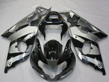 Comprare Carene Moto Suzuki GSXR 1000 2000-2002 - Argento Nero Lucido