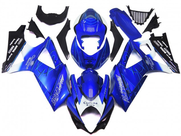 Comprare Carene Moto Suzuki GSXR 1000 2007-2008 - Blu Bianco Nero Corona