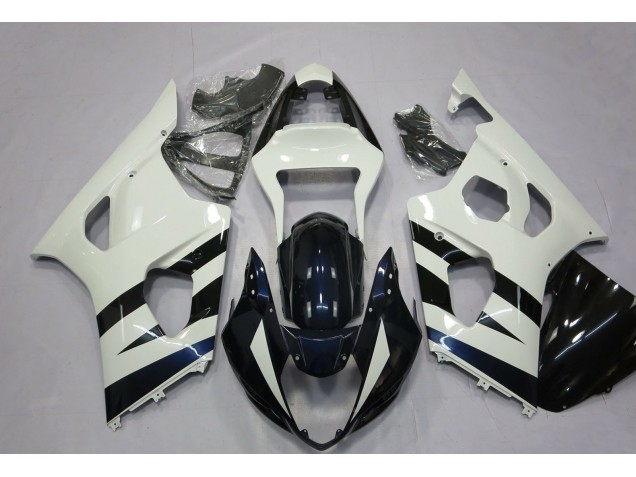 Comprare Carene Moto Suzuki GSXR 1000 2003-2004 - Bianco Nero Lucido