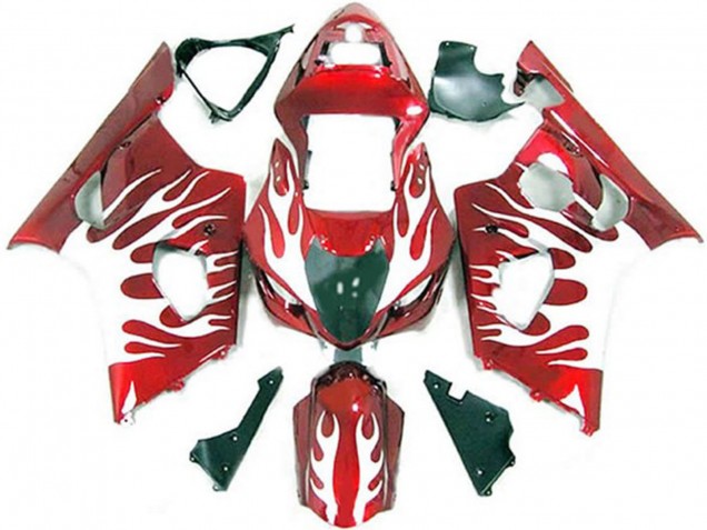 Comprare Carene Moto Suzuki GSXR 1000 2003-2004 - Bianco Rosso Fiamma