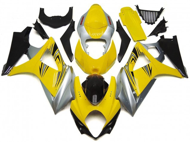 Comprare Carene Moto Suzuki GSXR 1000 2007-2008 - Giallo Argento Nero OEM Stile
