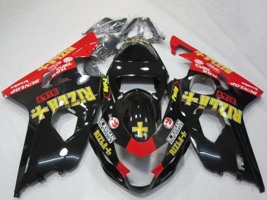Comprare Carene Moto Suzuki GSXR 600 / GSXR 750 2004-2005 - Nero Lucido Rosso Giallo Rizla