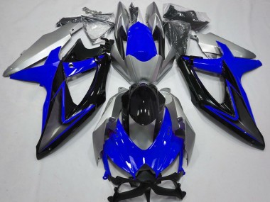 Comprare Carene Moto Suzuki GSXR 600 / GSXR 750 2008-2010 - Argento Blu Nero Lucido