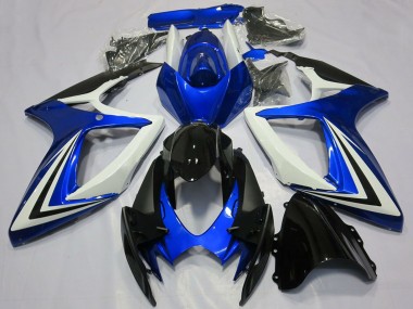 Comprare Carene Moto Suzuki GSXR 600 / GSXR 750 2006-2007 - Bianco Blu Nero Lucido Banda