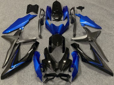 Comprare Carene Moto Suzuki GSXR 600 / GSXR 750 2008-2010 - Blu Grigio Nero Lucido