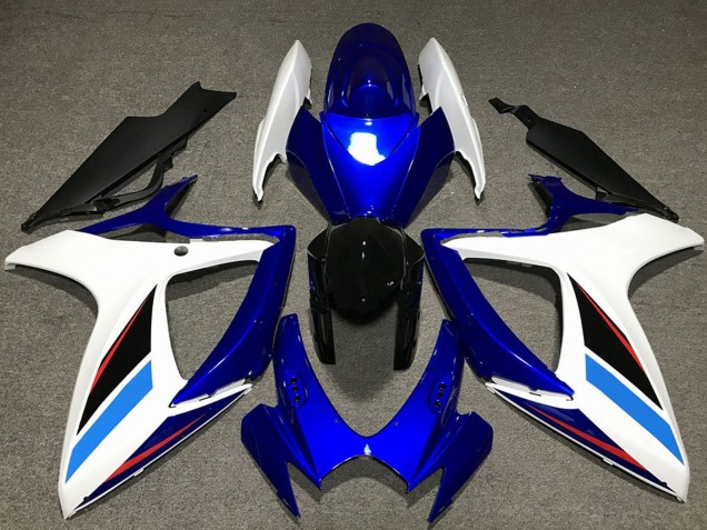 Comprare Kit Carena Moto Suzuki GSXR 600 / GSXR 750 2006-2007 - Bianco Blu Nero Lucido