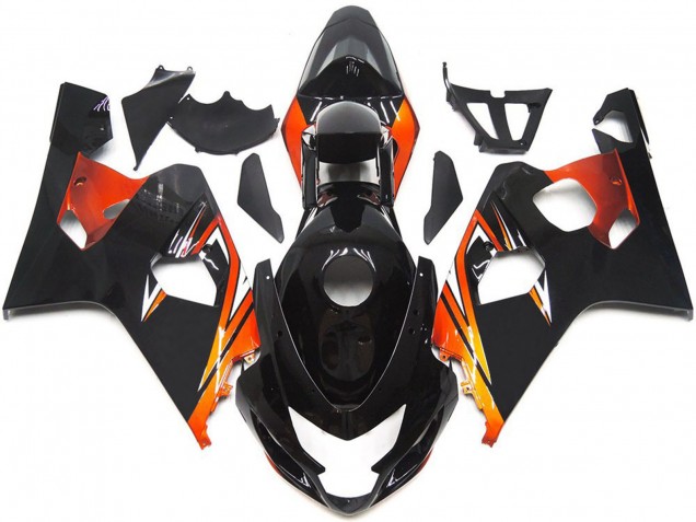 Comprare Carene Moto Suzuki GSXR 600 / GSXR 750 2004-2005 - Nero Lucido Arancia OEM Stile