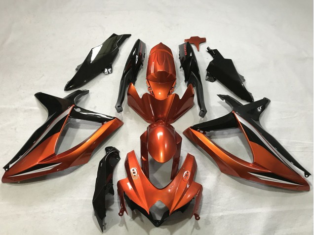 Comprare Carene Moto Suzuki GSXR 600 / GSXR 750 2008-2010 - Burnt Arancia Nero Lucido