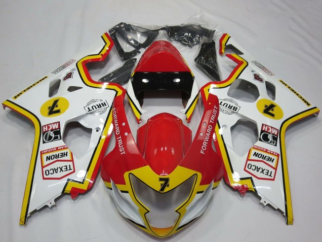 Comprare Carene Moto Suzuki GSXR 600 / GSXR 750 2004-2005 - Bianco Rosso Giallo