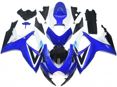 Comprare Kit Carena Moto Suzuki GSXR 600 / GSXR 750 2006-2007 - Bianco Blu Nero Lucido OEM Stile