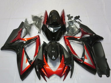 Comprare Carene Moto Suzuki GSXR 600 / GSXR 750 2006-2007 - Nero Lucido Rosso Argento