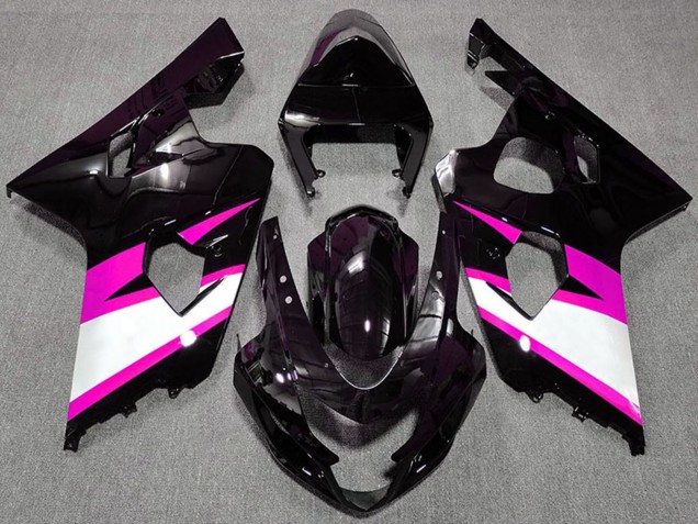 Comprare Carene Moto Suzuki GSXR 600 / GSXR 750 2004-2005 - Nero Lucido Rosa Bianco