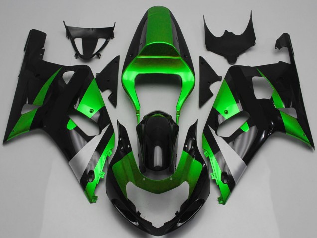 Comprare Carena Moto Suzuki GSXR 600 / GSXR 750 2001-2003 - Verde Argento Nero Lucido