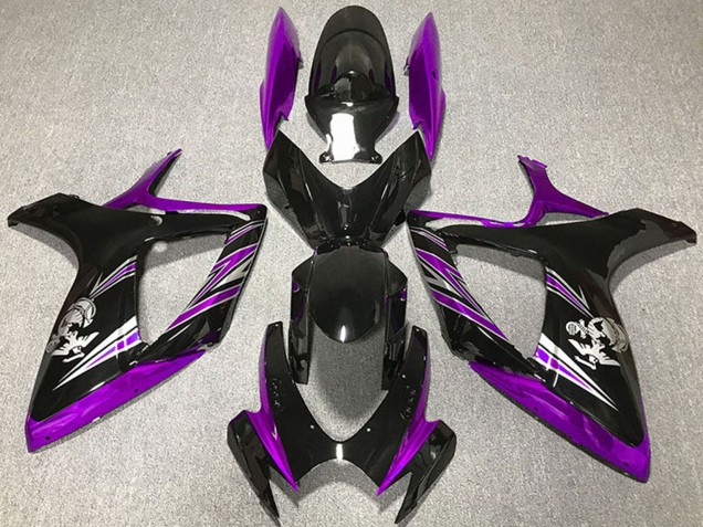 Comprare Carena Moto Suzuki GSXR 600 / GSXR 750 2006-2007 - Viola Nero Lucido