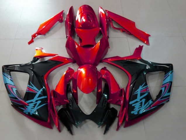 Comprare Carene Moto Suzuki GSXR 600 / GSXR 750 2006-2007 - Rosso Nero Azzurro Chiaro