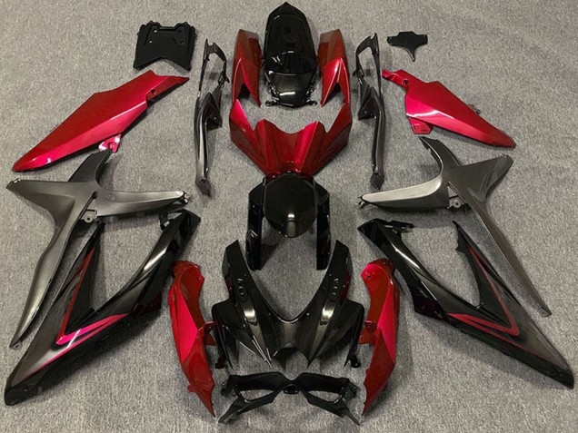 Comprare Carene Moto Suzuki GSXR 600 / GSXR 750 2008-2010 - Rosso Nero Lucido Nero Opaco