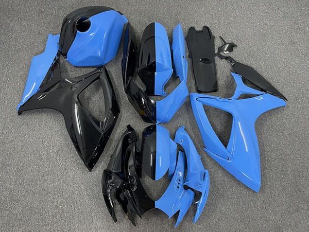 Comprare Carene Moto Suzuki GSXR 600 / GSXR 750 2006-2007 - Nero Lucido Blu Diviso