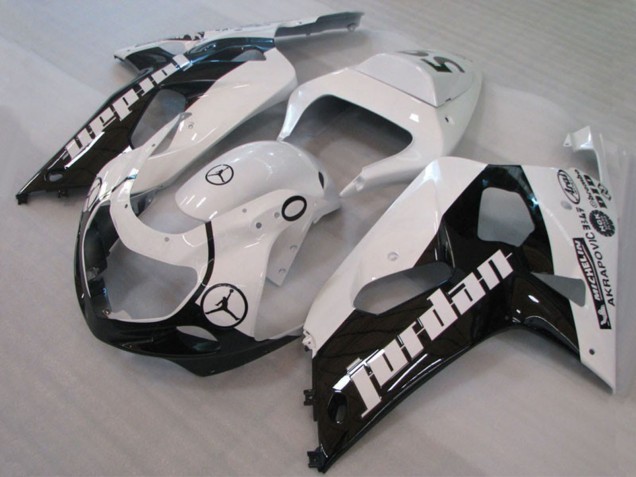 Comprare Carene Moto Suzuki GSXR 600 / GSXR 750 2001-2003 - Bianco Nero Lucido Jordan Michelin