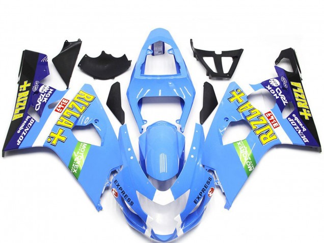Comprare Carene Moto Suzuki GSXR 600 / GSXR 750 2004-2005 - Azzurro Chiaro Verde Giallo Rizla Stile