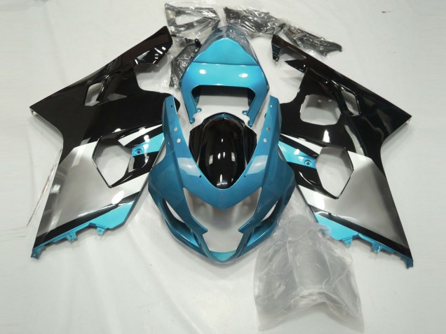 Comprare Carene Moto Suzuki GSXR 600 / GSXR 750 2004-2005 - Azzurro Chiaro Argento Nero Lucido