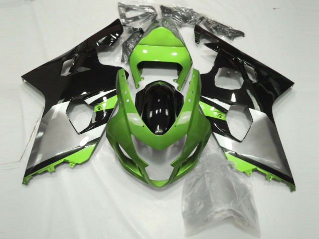 Comprare Carene Moto Suzuki GSXR 600 / GSXR 750 2004-2005 - Verde Argento Nero Lucido