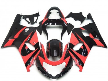 Comprare Carene Moto Suzuki GSXR 600 / GSXR 750 2001-2003 - Light Rosso Nero Lucido OEM Stile