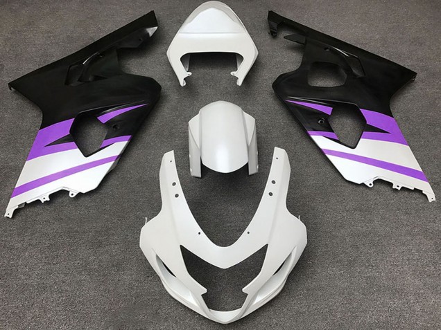 Comprare Carene Moto Suzuki GSXR 600 / GSXR 750 2004-2005 - Bianco Viola Nero Opaco