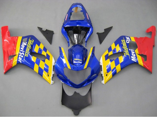 Comprare Carene Moto Suzuki GSXR 600 / GSXR 750 2001-2003 - Blu Giallo Rosso Telefonica MoviStar