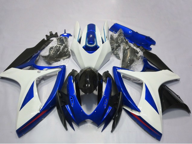 Comprare Carena Moto Suzuki GSXR 600 / GSXR 750 2006-2007 - Bianco Blu Nero Lucido OEM Stile