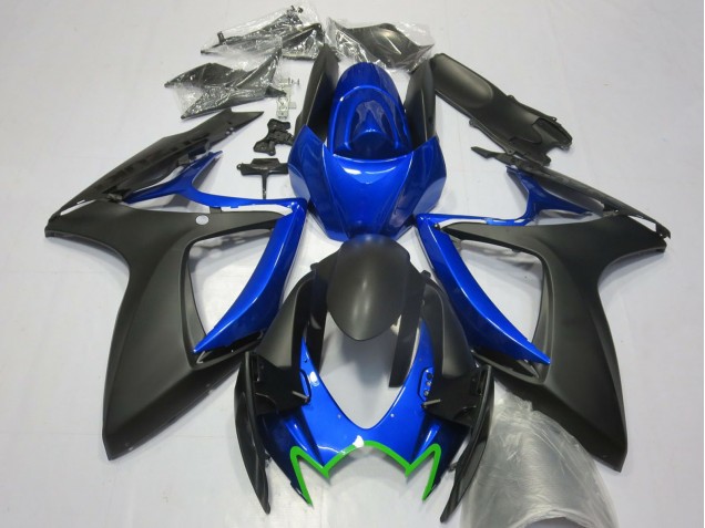 Comprare Carene Moto Suzuki GSXR 600 / GSXR 750 2006-2007 - Blu Nero Opaco Verde OEM Stile