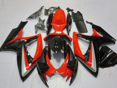 Comprare Carene Moto Suzuki GSXR 600 / GSXR 750 2006-2007 - Rosso Argento Nero Lucido