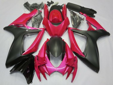 Comprare Carene Moto Suzuki GSXR 600 / GSXR 750 2006-2007 - Rosa Nero Opaco